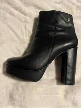 Women's 90’s Black Platform Block Heel Ankle Boots